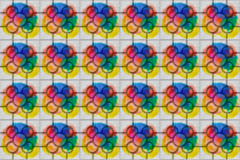 Tappeto in vinile piastrelle stradali colorate - TenStickers