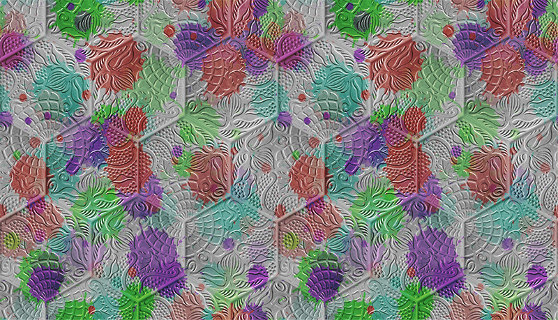 Tappeto in vinile piastrelle di Gaudí macchiate - TenStickers