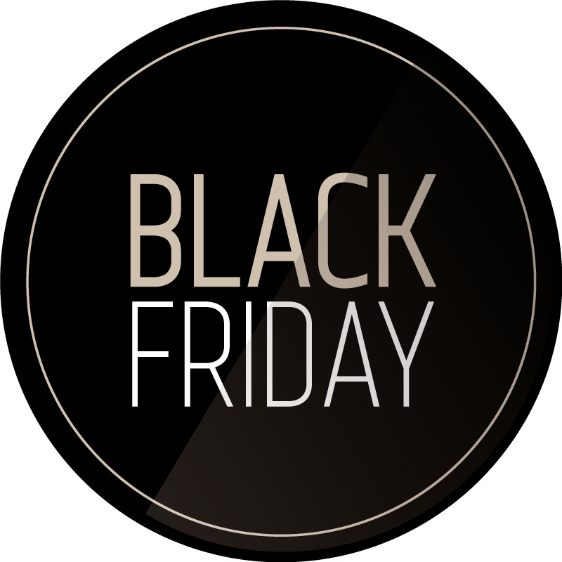 Tappeto in vinile nero rotondo Black Friday  - TenStickers