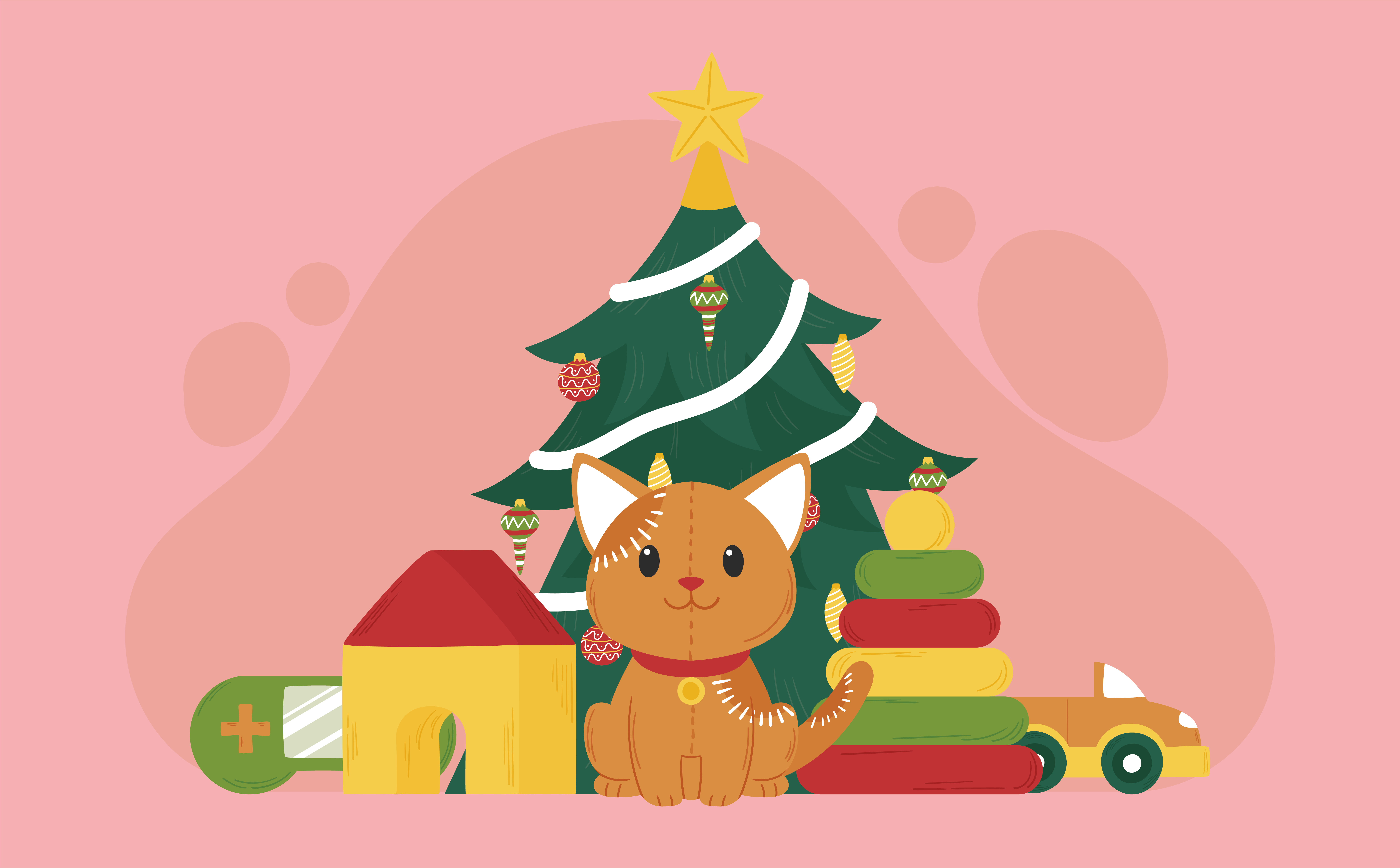 Tappeto di vinile animali Natale - TenStickers