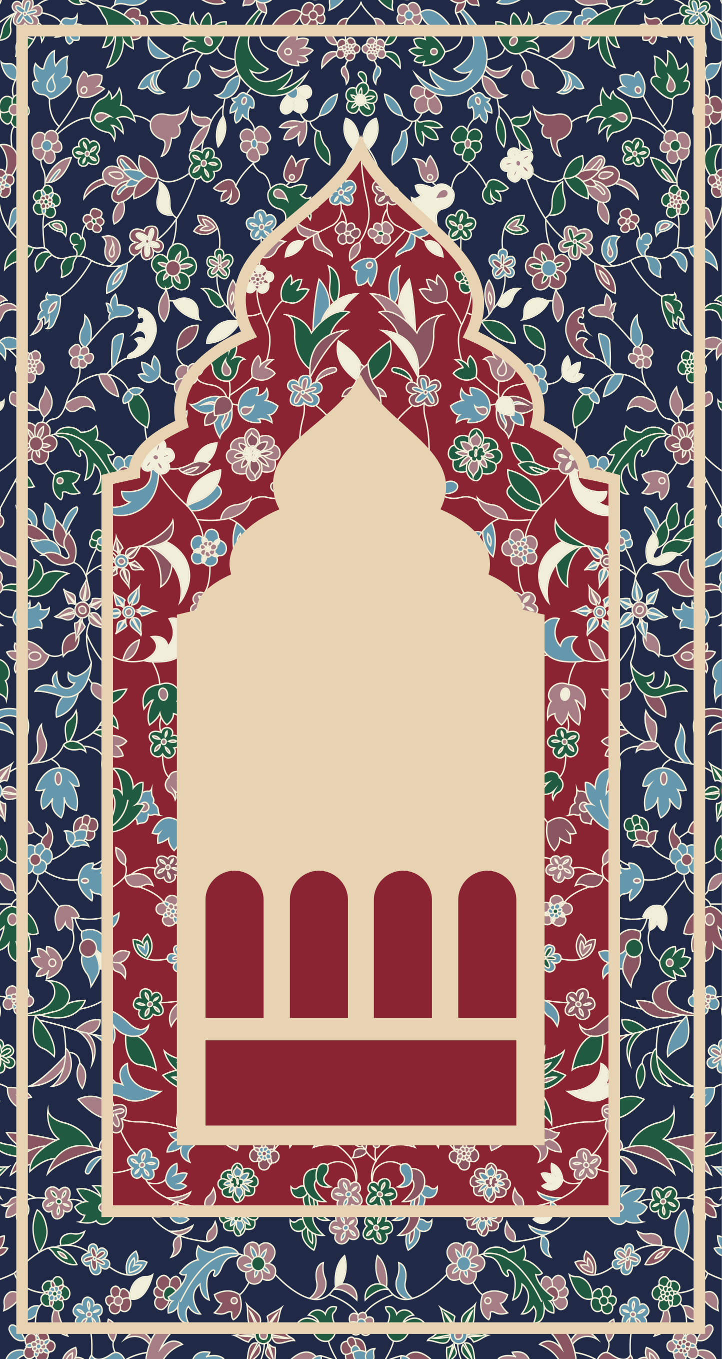 Passatoia in vinile persiano con motivo flor - TenStickers