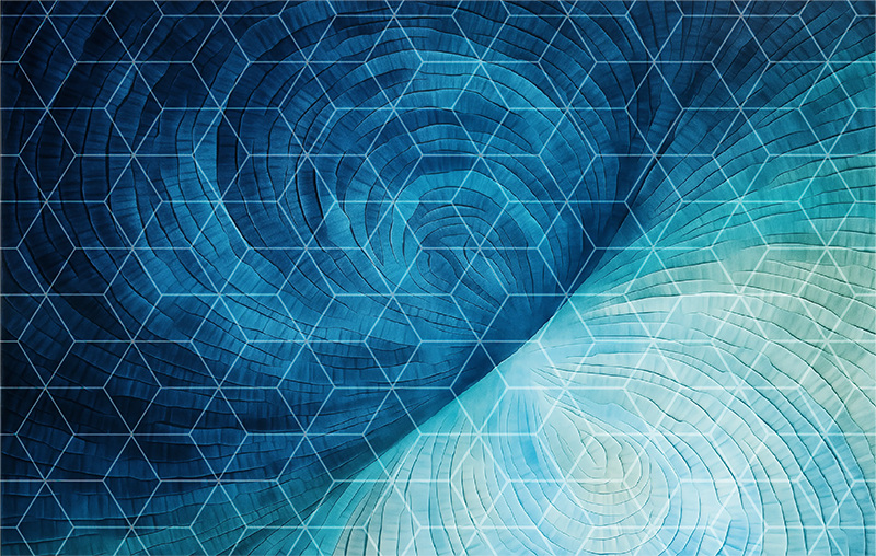 Tappeto bagno in vinile sfondo blu astratto - TenStickers