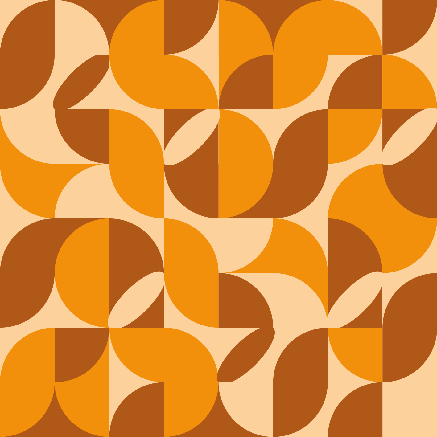 Tappeto in vinile salone retrò arancione - TenStickers