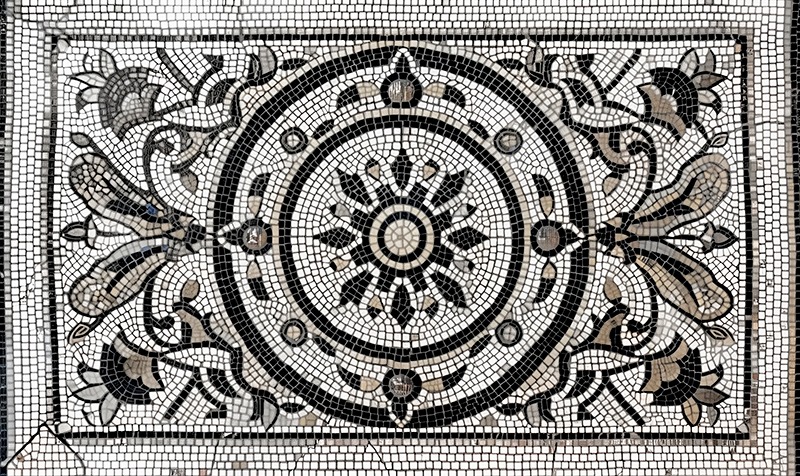 Tappeto vinile sala da pranzo disegno in stile liberty - TenStickers