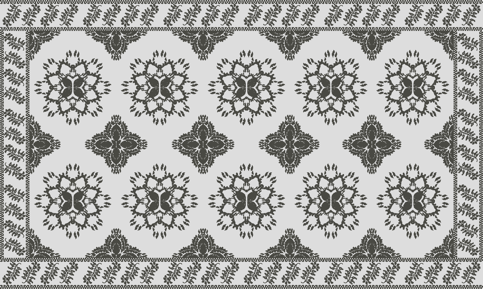 Tappeto vinile sala da pranzo design floreale vintage - TenStickers