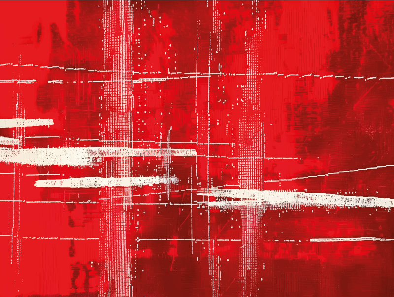 Tappeto vinile rosso modello di linee moderne - TenStickers