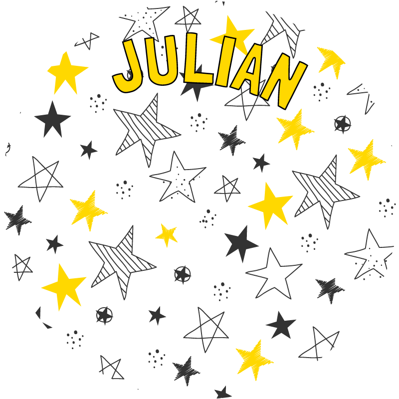 Tappeto vinile con nome tema stellato personalizzato - TenStickers