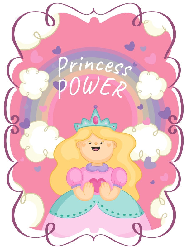 Tappeto vinile per bambini gioco di potere delle principesse - TenStickers