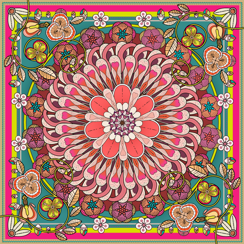 Tappeto vinile Mandala fiore di mandala - TenStickers