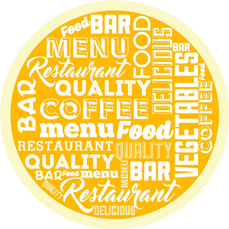 Tappeto vinile frase menù di qualità del ristorante - TenStickers