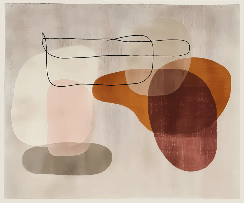 Tappeto vinile beige forme astratte - TenStickers