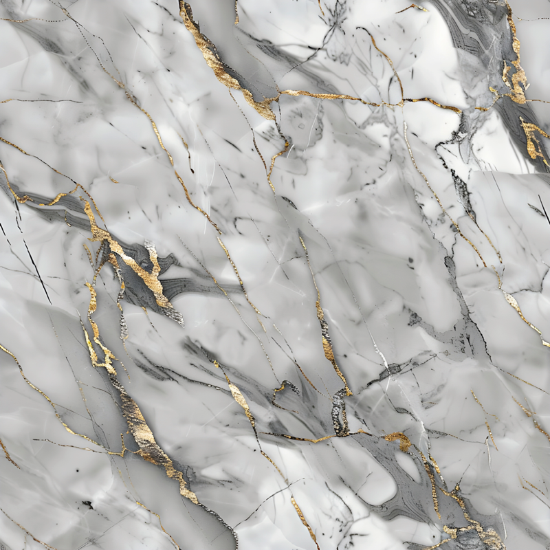 Tappeto vinile effetto marmo grigio e oro - TenStickers