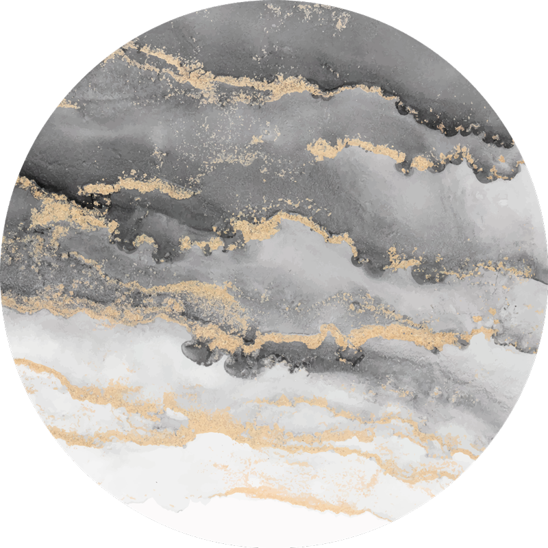 Tappeto vinile effetto marmo grigio con dettagli dorati - TenStickers