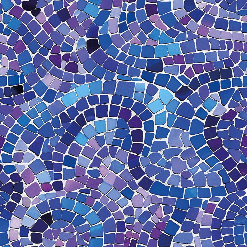 Tappeto vinile blu effetto mosaico - TenStickers