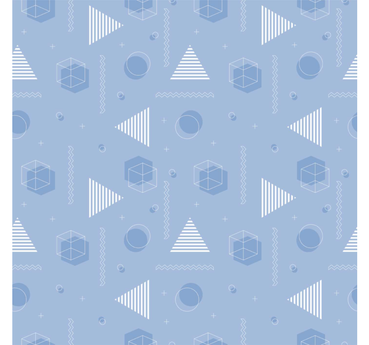 Carta da parati camera ragazzi blu geometrico - TenStickers