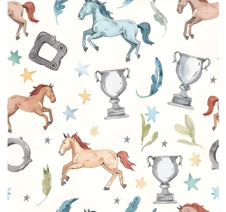 Carta da parati con cavalli ambiente equestre - TenStickers