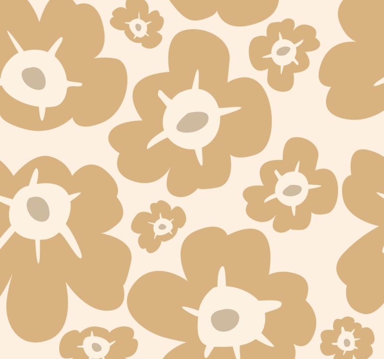 Carta da parati floreale papaveri beige - TenStickers