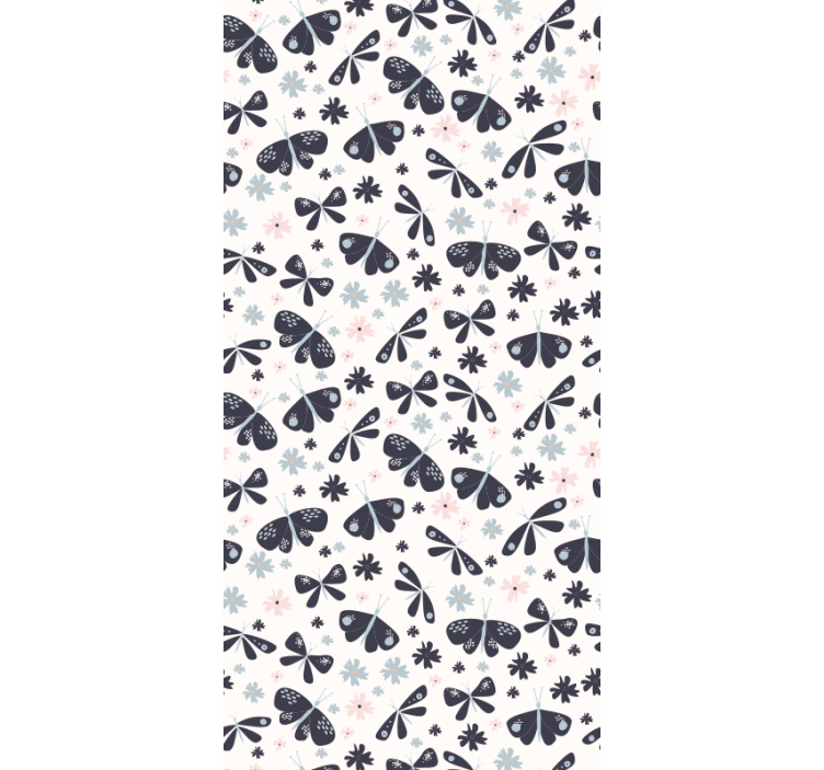 Carta da parati farfalle motivi di fiocchi floreali - TenStickers