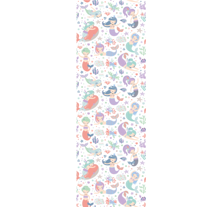 Carta da parati animali scena subacquea della sirena - TenStickers