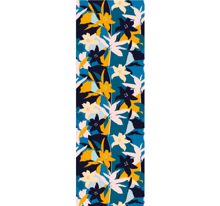 Carta da parati floreale modello astratto colorato - TenStickers