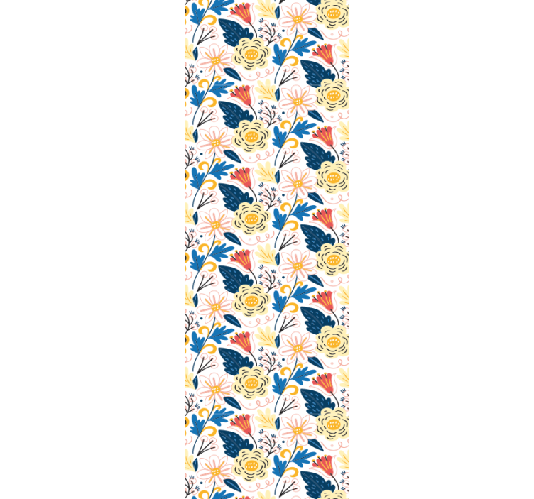Carta da parati floreale disegno colorato fiorito - TenStickers
