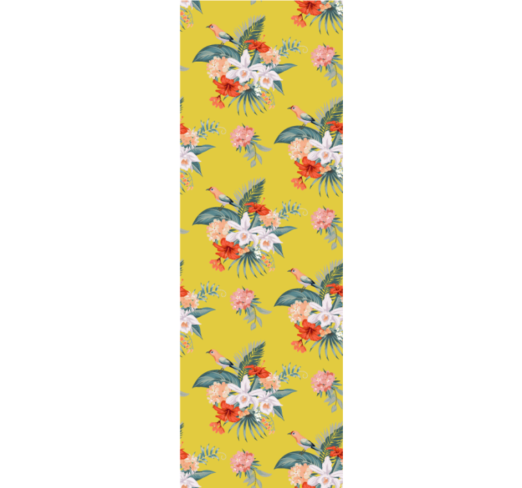 Carta da parati floreale bouquet su sfondo giallo - TenStickers