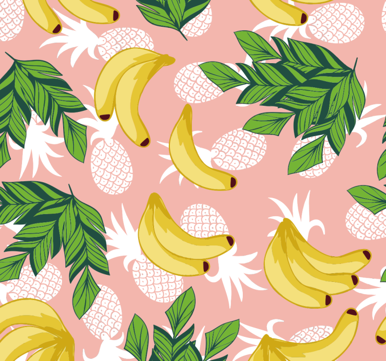 carta da parati cucina fogliame di frutta tropicale - TenStickers