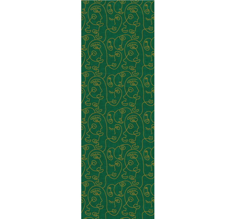 Carta da parati artistica facce di linea uniche - TenStickers