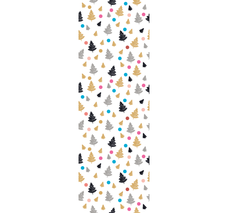 Carta da parati alberi modello di pino colorato - TenStickers