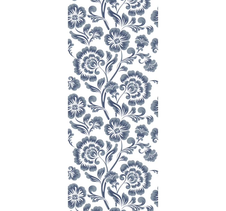 Carta da parati floreale stampa elegante blu navy - TenStickers