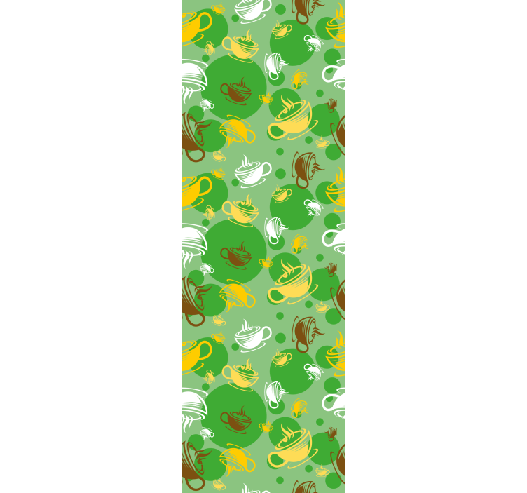 carta da parati cucina collezione di tazze da caffè - TenStickers