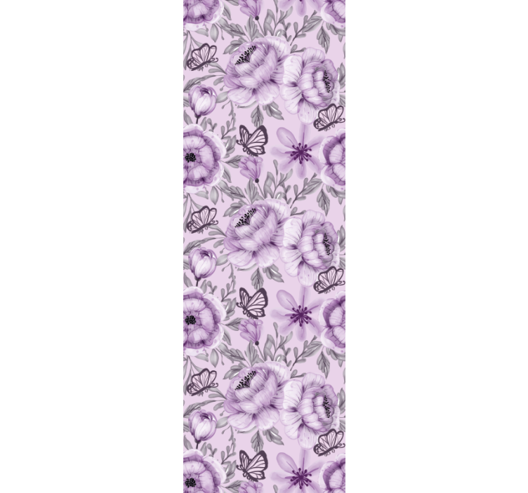 Carta da parati floreale con farfalle decorative - TenStickers