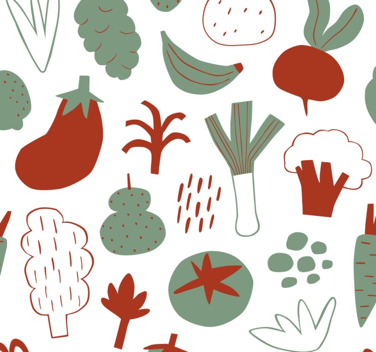 carta da parati cucina verdure colorate - TenStickers