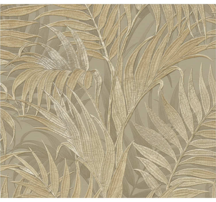 Carta da parati foglie texture palma beige - TenStickers