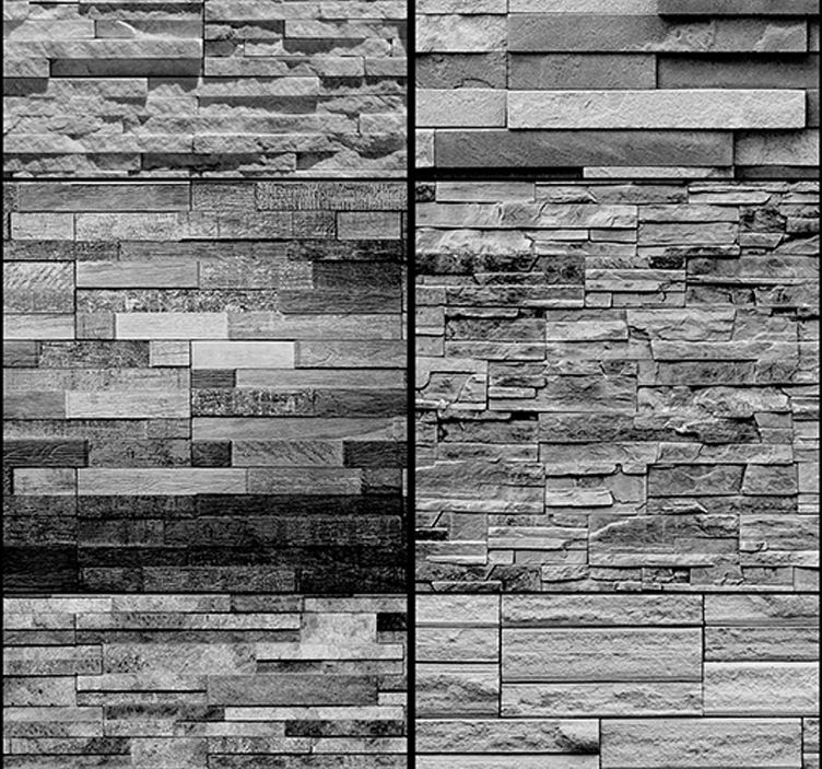 Carta da parati effetto pattern pietre grigie - TenStickers