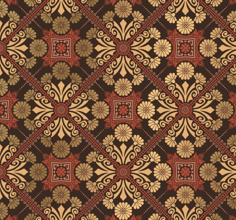 Carta da parati ornamentale intricate piastrelle - TenStickers