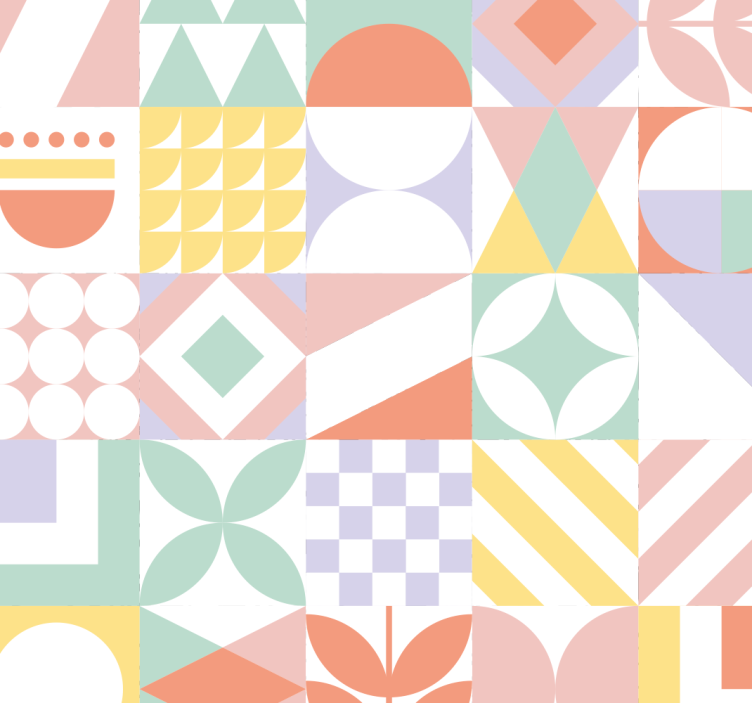 Carta da parati con differenti simboli - TenStickers