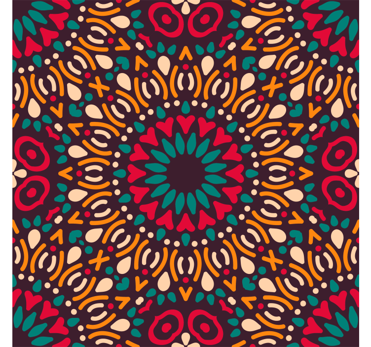Carta da parati ornamentale mandala colorato - TenStickers