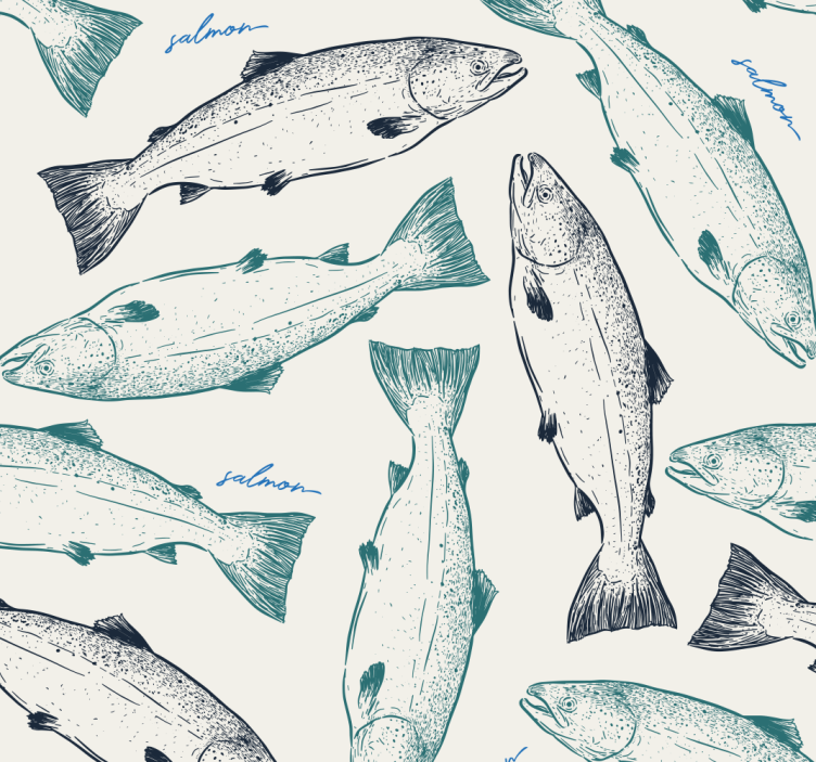 Carta da parati animali Salmone - TenStickers