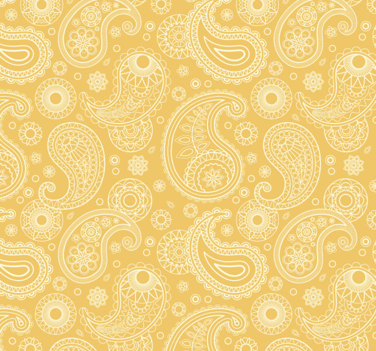 Carta da parati ingresso intricato motivo paisley giallo - TenStickers