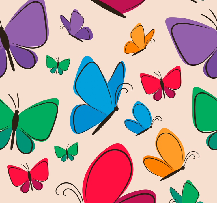 Carta per parati con farfalle colorate - TenStickers