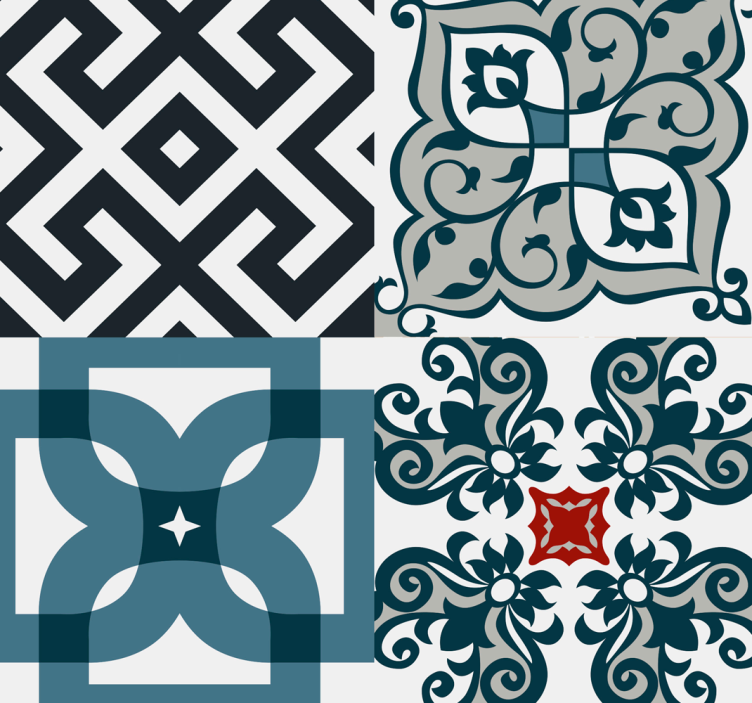 Carta da parati stile piastrelle portoghesi - TenStickers