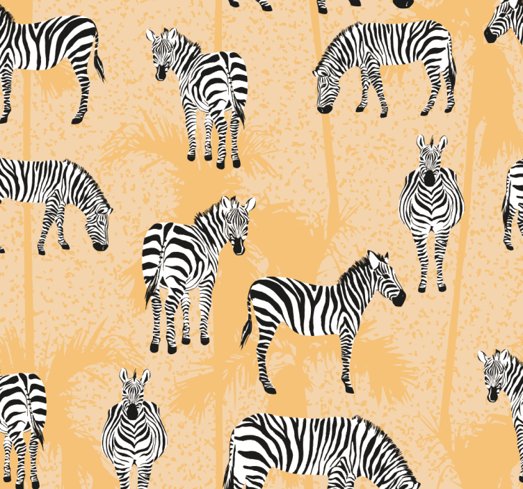 Carta da parati con zebra e palme - TenStickers