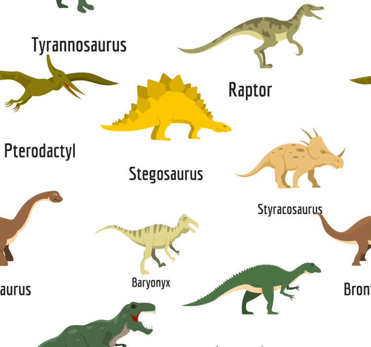 Carta da parati con dinosauri e specie - TenStickers