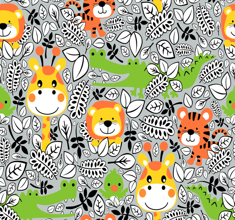 Carta da parati animali divertimento con gli animali safari - TenStickers