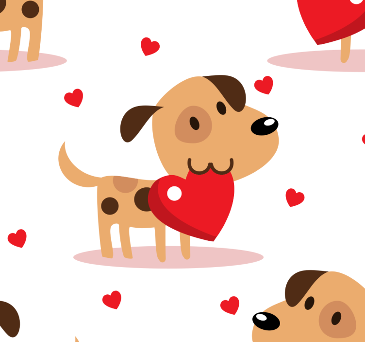 carta da parati cani amore di cucciolo - TenStickers