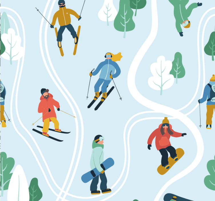 Carta da parati neonato sport invernali ludici - TenStickers