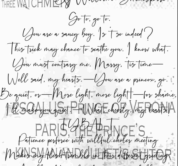 Carta da parati artistica versi Shakespeare - TenStickers