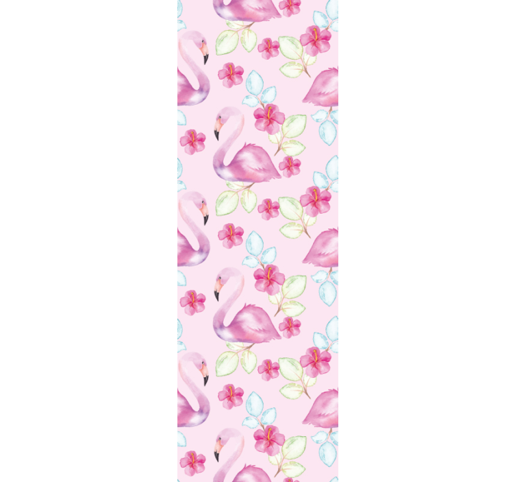 Carta da parati animali fenicotteri floreali - TenStickers