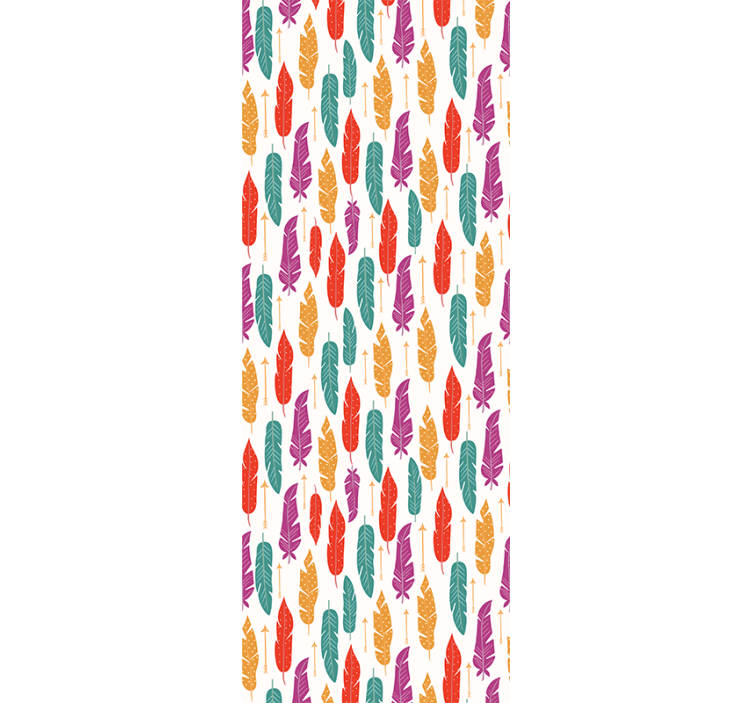 Carta da parati foglie disegno motivo piuma - TenStickers